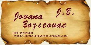 Jovana Bozitovac vizit kartica